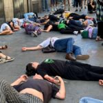 西班牙华人网,马德里模拟轰炸事件,呼吁关注巴勒斯坦困境 西班牙华人网